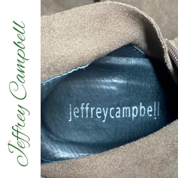 NWT JEFFREY CAMPBELL Perouze Over-The-Knee Faux Suede Block Heel Boots Taupe 8.5 - Picture 13 of 16